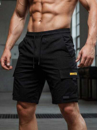 Short cargo pour homme, taille élastique, séchage rapide, léger, short de travail décontracté avec poches zippées, convient pour la randonnée, respirant et confortable toute la journée