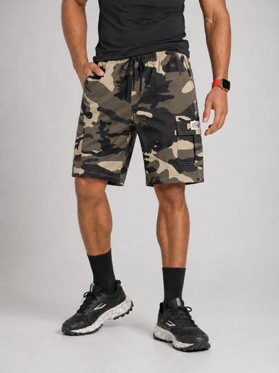Short cargo décontracté pour homme printemps/été, taille élastique, multicolore, coupe ample, motif camouflage, style vintage workwear, sport