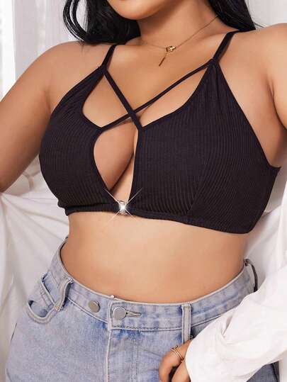 Soutien-gorge brassière ajouré et sans fil pour femmes grande taille