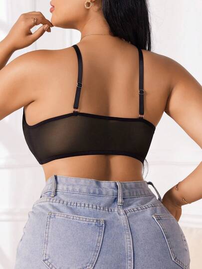 Soutien-gorge brassière ajouré et sans fil pour femmes grande taille