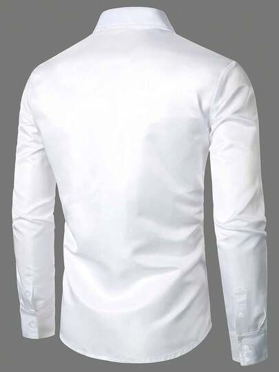 EURMUSE Chemise habillée homme en 100% coton de couleur unie