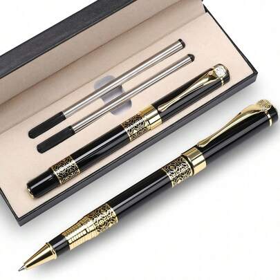 1 pièce/1 set Stylo d'affaires, Stylo plume de luxe, Le adapté pour les hommes et les femmes cadres professionnels utilisation de bureau Stylo à bille Boîte cadeau, Emballage de stylo exquis Boîte cadeau premium, Saison de la rentrée scolaire