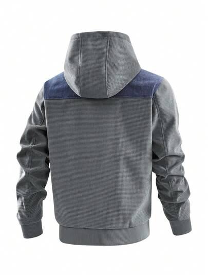 Veste à capuche décontractée mode automne/hiver pour hommes, veste minimaliste polyvalente et élégante pour hommes