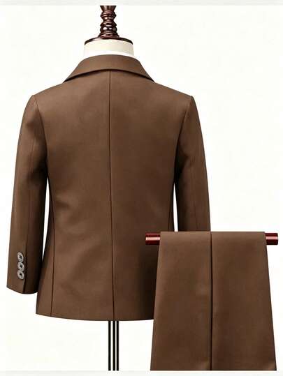 Ensemble de costume gentleman 4 pièces pour garçons - Blazer élégant, gilet, pantalon et nœud papillon, convient pour les mariages, les fêtes et les occasions formelles