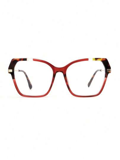 1 paire de lunettes transparentes à monture métallique carrée surdimensionnée en écaille de tortue, convenant pour la lecture quotidienne, les déplacements, les loisirs à la plage et d'autres occasions, lunettes transparentes de style rétro Y2K, cadeau dé