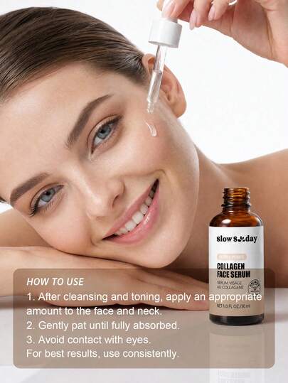 Sérum pour le visage au collagène SlowSunday, avec collagène et acide hyaluronique, hydratant et nourrissant, minimise et affine les pores, laisse la peau douce, lisse et hydratée, soins de la peau coréens, parfait pour l'été et l'automne, Halloween