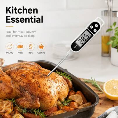 1 pièce Thermomètre alimentaire domestique TP300 Thermomètre de cuisine numérique pour la cuisson de la viande Sonde alimentaire BBQ Outil de cuisine électronique pour four