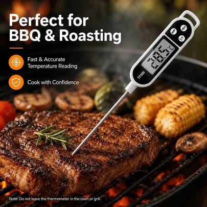 1 pièce Thermomètre alimentaire domestique TP300 Thermomètre de cuisine numérique pour la cuisson de la viande Sonde alimentaire BBQ Outil de cuisine électronique pour four