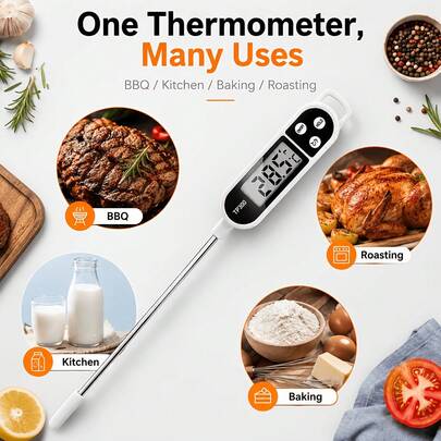 1 pièce Thermomètre alimentaire domestique TP300 Thermomètre de cuisine numérique pour la cuisson de la viande Sonde alimentaire BBQ Outil de cuisine électronique pour four