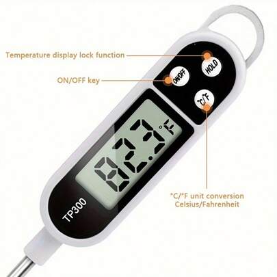 1 pièce Thermomètre alimentaire domestique TP300 Thermomètre de cuisine numérique pour la cuisson de la viande Sonde alimentaire BBQ Outil de cuisine électronique pour four