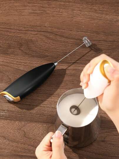[Mousseur électrique à double tête] 1 pièce pièce, Mousseur à lait électrique portable | Mini mousseur à lait, à piles (non inclus) Mélangeur manuel pour café, différentes têtes de mélange pour différents scénarios pour de meilleurs résultats. Latte, Capp