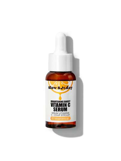 Sérum à la vitamine C Slow Sunday Brightening Boost, pour les taches brunes, pour un teint uniforme, pour les ridules, améliore le teint terne, base hydratante, base lissante et floutante minimisant les pores, soins de la peau coréens, convient pour l'été