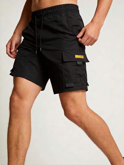 Short cargo pour homme, taille élastique, séchage rapide, léger, short de travail décontracté avec poches zippées, convient pour la randonnée, respirant et confortable toute la journée