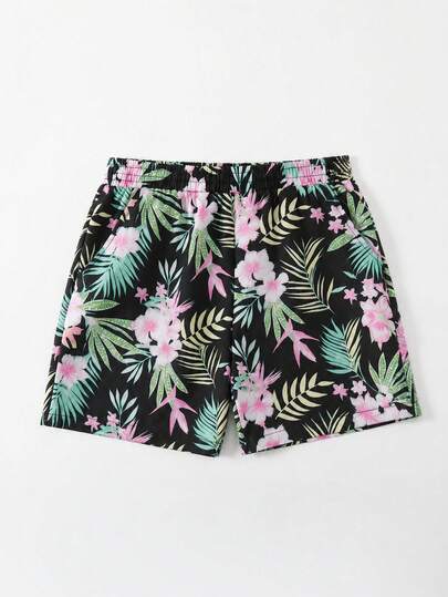 Swim Lushoire Bas de maillot de bain short imprimé floral pour femmes, convient pour les vacances d'été à la plage