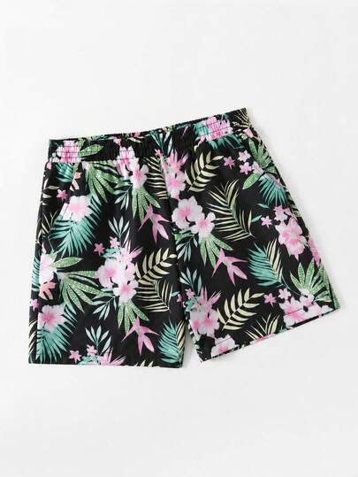 Swim Lushoire Bas de maillot de bain short imprimé floral pour femmes, convient pour les vacances d'été à la plage