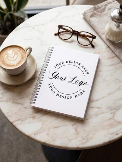 1 pièce Cahier à spirale avec texte de logo personnalisé, design de couverture personnalisé, bloc-notes personnalisé, fournitures de rentrée scolaire, journal, planificateur, convient pour les fournitures de classe