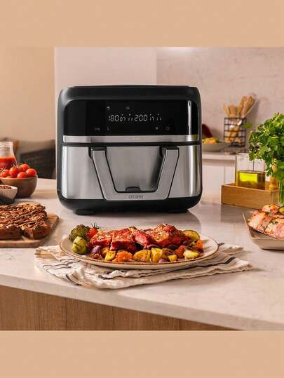 Cecotec Friteuse à Air sans Huile 9L - Double Panier 4,5L, 2850W, Technologie PerfectCook, 6 Modes, Cuisson Rapide et Saine, Température Réglable (80-200°C), Panneau Tactile