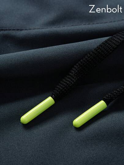 Zenbolt Pantalon de course 2-en-1 pour hommes avec poches zippées, short gris anthracite sur collants de compression noirs, legging de sport à cordon de serrage pour la salle de sport