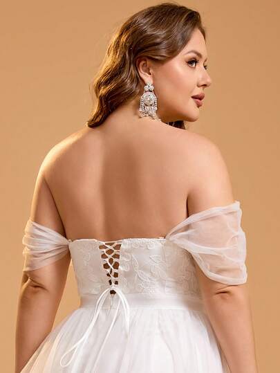 Robes de mariée élégantes en maille de couleur unie pour femmes grande taille, pour soirée, mariage, événement nuptial, enterrement de vie de jeune fille, douche nuptiale, brunch, fiançailles, lune de miel, printemps, été, automne