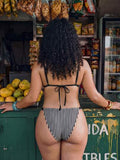 Swim Mod Ensemble de maillot de bain noir grande taille pour les vacances et la plage d'été