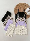 LMoss Kids Jeune Fille Jeune Fille Ensemble 8 pièces Débardeur Tricoté et Short à Taille Élastique