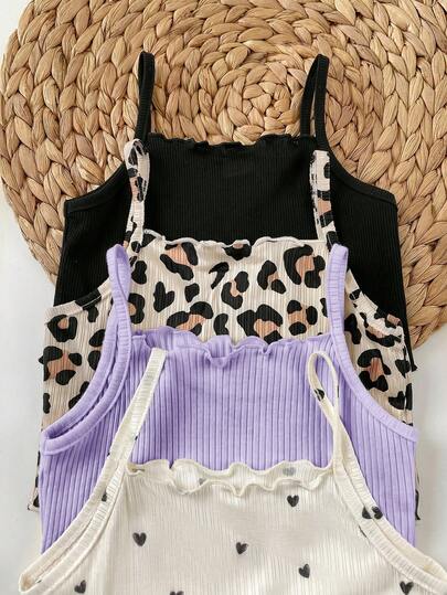 LMoss Kids Jeune Fille Jeune Fille Ensemble 8 pièces Débardeur Tricoté et Short à Taille Élastique