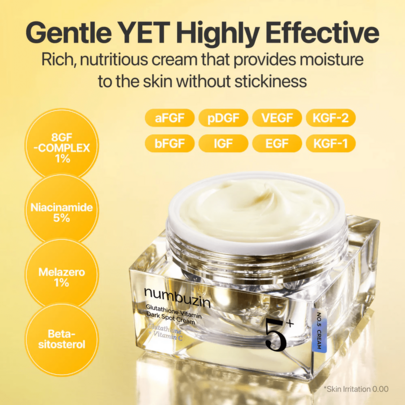 Numbuzin - No. 5+ Glutathione Vitamin Dark Spot Cream 50ML - Crème anti-taches vitamine