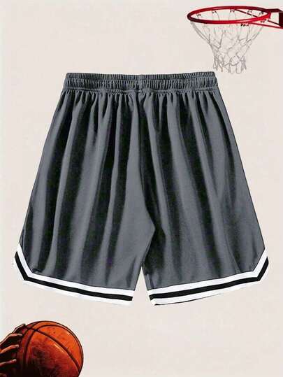 Short de basket patchwork style américain pour hommes, short d'été en maille à séchage rapide, ample avec cordon de serrage, short de sport 4 pouces