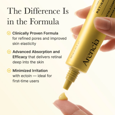 Arencia Retinal Booster Shot 30ml – Booster Visage au Rétinal, Soin Anti-Âge, Anti-Rides, Raffermissant & Éclat