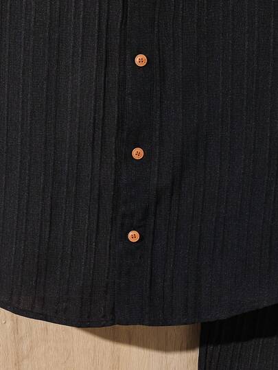 2 pièces Ensemble chemise et pantalon pour garçons/préadolescents, chemise décontractée confortable avec col montant, devant ouvert, manches longues et pantalon droit ample, ensemble en lin pour garçons, convient pour les fêtes d'anniversaire, les soirées
