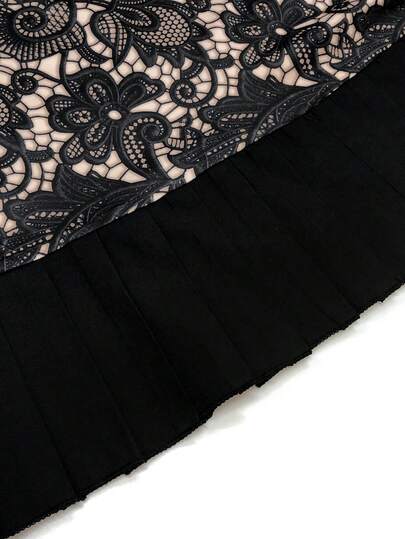 GlowEve Robe de mode en dentelle à col rond pour femmes grandes tailles, pour les rendez-vous et les sorties