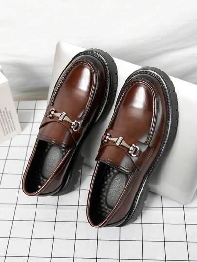 Chaussures pour hommes, chaussures à semelle épaisse et gros orteil mode jeunesse, mocassins à enfiler, chaussures de style britannique, chaussures de marche décontractées pour le quotidien, chaussures pour hommes grande taille, mocassins décontractés ave