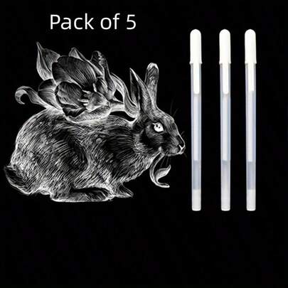 Stylo surligneur blanc, pinceau dessiné à la main, croquis d'art mangas, surlignage anime, lettrage blanc sur fond noir, stylo de contour, pinceau de peinture (3 couleurs disponibles)