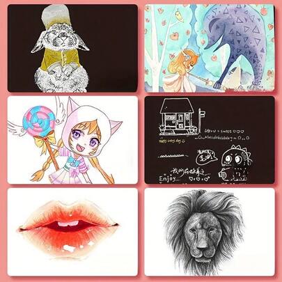 Stylo surligneur blanc, pinceau dessiné à la main, croquis d'art mangas, surlignage anime, lettrage blanc sur fond noir, stylo de contour, pinceau de peinture (3 couleurs disponibles)