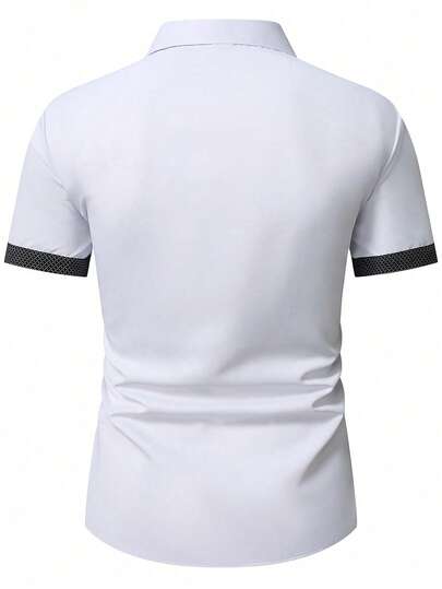 Manfinity Mode Chemise formelle décontractée de style streetwear à manches courtes pour hommes, été, cérémonie