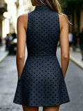 Robe mini d'été décontractée à pois pour femme
