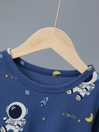 3 ensembles de pyjama pour bébé garçon à manches longues et pantalon long, motif de dessin animé, tenue d'intérieur