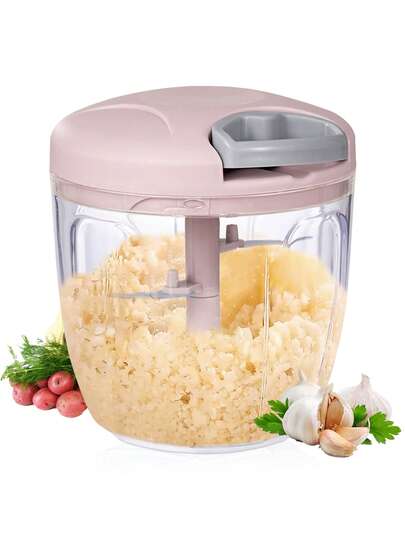 1 pièce Hachoir à légumes & fruits, broyeur d'ail multifonction à cordon de traction manuel, presse-ail, hachoir à légumes, broyeur de fruits créatif, broyeur d'ail manuel, gadget de cuisine, outil de cuisson pratique, hachoir de cuisine