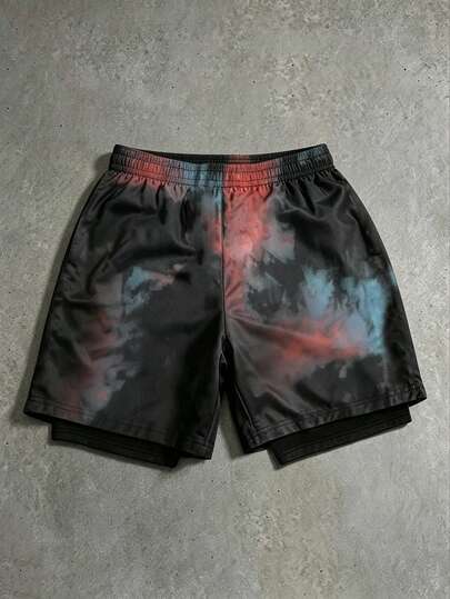 Gym Rark Short de sport décontracté d'été pour homme avec imprimé tie-dye