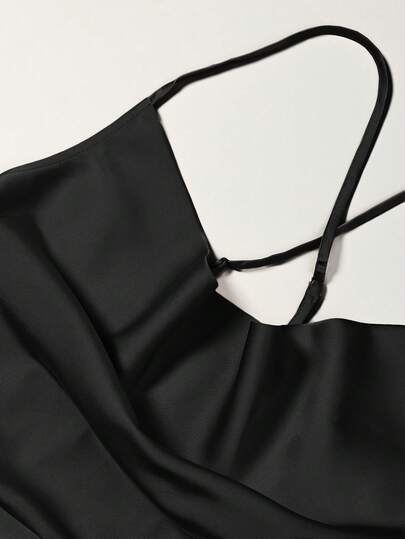 Franclia Robe longue abricot pour femme grande taille, couleur unie, satin brillant, col bénitier, taille cintrée, ourlet drapé avec fente et grand ornement métallique, bretelles spaghetti, épaules dénudées, dos nu, style français élégant vintage, formel,