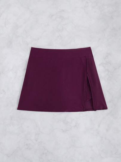 EMERY ROSE Tenues de plage de couleur unie pour femmes, jupe-short élégante avec fente latérale, pantalon de plage de designer