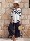 EMERY ROSE Ensemble deux pièces élégant de style navette avec chemise longue et pantalon pour femmes