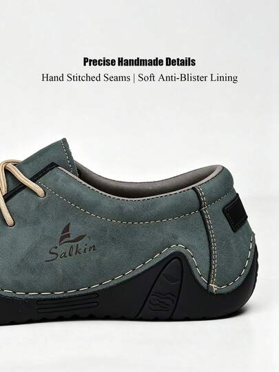 Salkin Nouvelles mocassins à lacets faits main de designer pour hommes, chaussures décontractées pour hommes, chaussures de conduite, design confortable, sensation de marque abordable, légères, respirantes, semelle intérieure douce et confortable, absorba