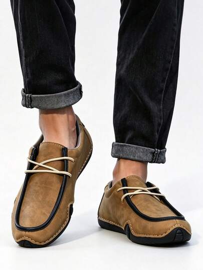 Salkin Nouvelles mocassins à lacets faits main de designer pour hommes, chaussures décontractées pour hommes, chaussures de conduite, design ajusté non contraignant, sensation de marque abordable, légères, respirantes, douces, confortables, semelle intéri
