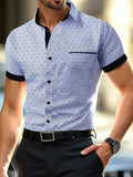 Manfinity Mode Chemise décontractée de rue à manches courtes pour hommes, été, formelle, cérémonie