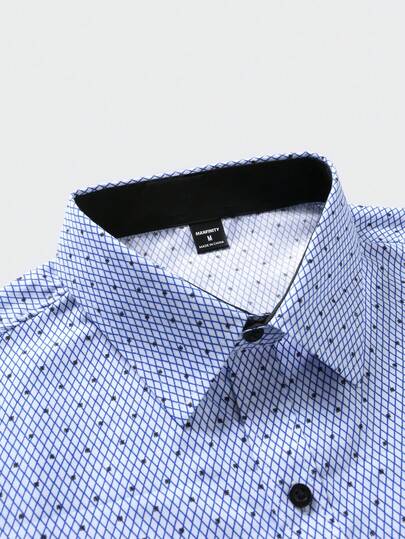 Manfinity Mode Chemise décontractée de rue à manches courtes pour hommes, été, formelle, cérémonie