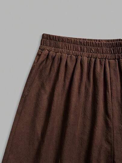 Omancia Ensemble 2 pièces pour femmes, taille standard, top ajusté noir à col V avec patchwork aux poignets + pantalon décontracté à jambe droite avec taille élastique, style vacances et loisirs