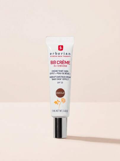 Erborian Ginseng BB Crème Makeup-Care Face Cream Chocolat 15 ml – BB Cream, SPF 20 Sun Protection, For With Deep Skin Tones, Chocolat, Ginseng, Suitable For Daily Makeup Routine