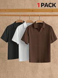 HIMLAND 1 pièce Polo à manches courtes pour hommes, style minimaliste, sensation de soie glacée, été