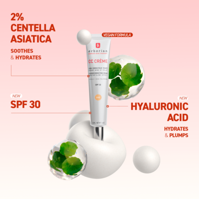 Erborian CC Crème SPF30 Caramel 15ml - Cobertura aperfeiçoadora da pele, Hidratação